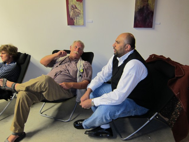 Tom Dark(left) and Omer M. Mozaffar during 2010 Ebertfest